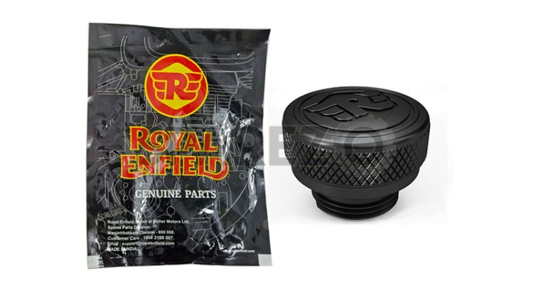 Royal Enfield Interceptor 650 Machined Oil Filler Cap Black - SPAREZO